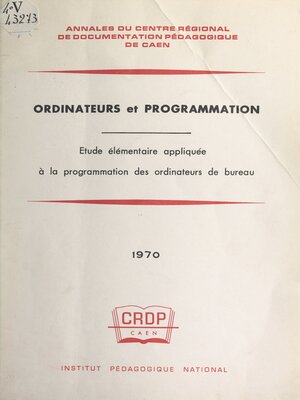 cover image of Ordinateurs et programmation